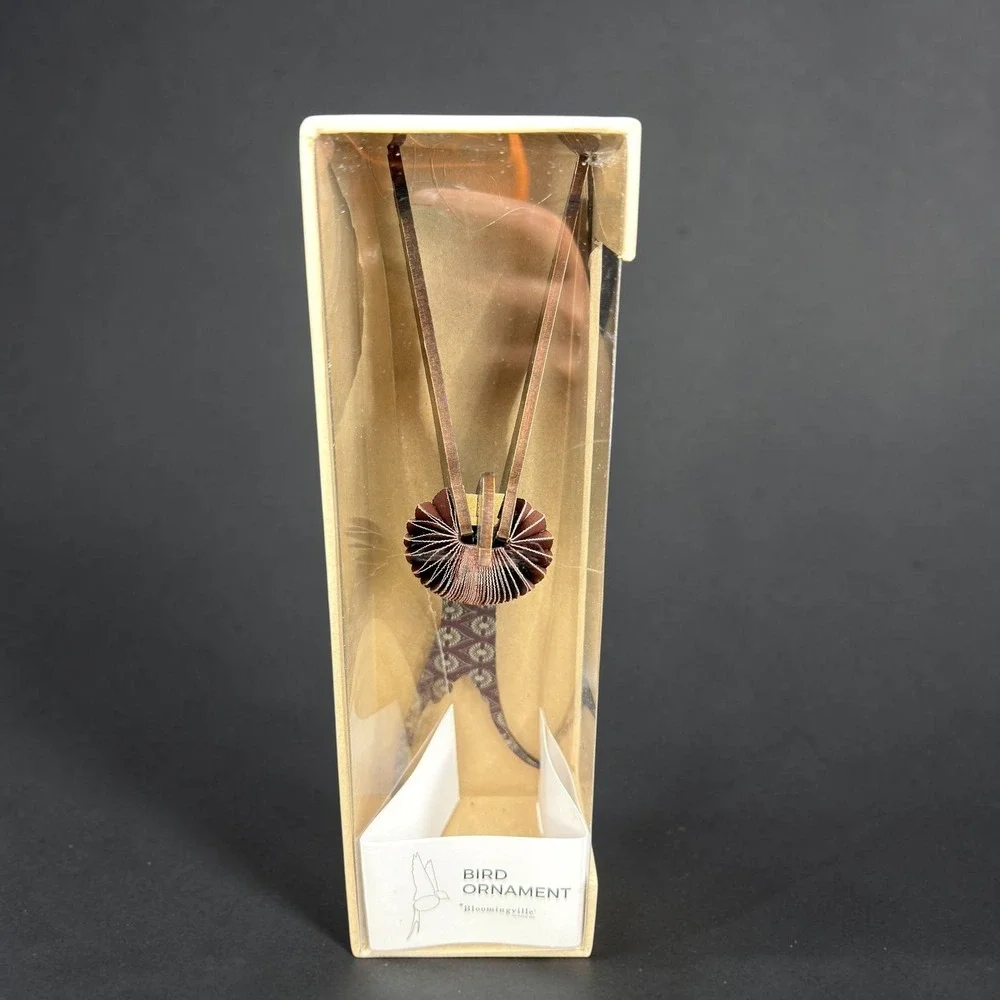 Bloomingville Bird Ornament Brown Patterned Hanging Decor 8.5‎ Inch New in Box